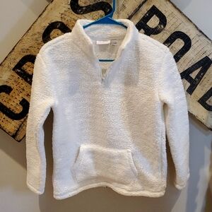 The Children's Place girl's cream colored  size 10/12 fleece hoodie